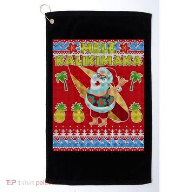 Mele Kalikimaka Santa Ugly Christmas Golf Towel