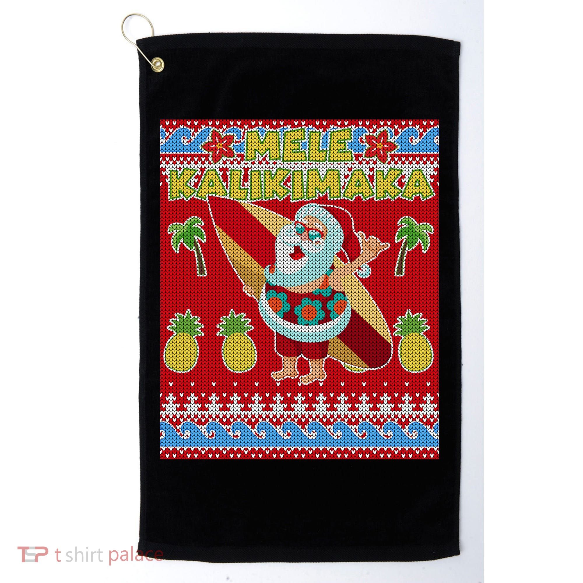 Mele Kalikimaka Santa Ugly Christmas Golf Towel