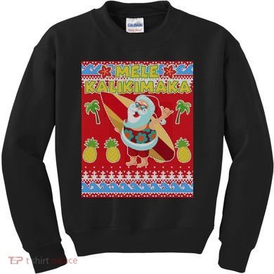 Mele Kalikimaka Santa Ugly Christmas Kids Sweatshirt