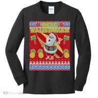 Mele Kalikimaka Santa Ugly Christmas Kids Long Sleeve Shirt thumb 0