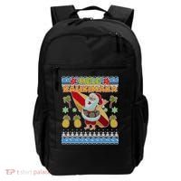 Mele Kalikimaka Santa Ugly Christmas Hawaiian Backpack thumb 0