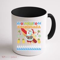 Mele Kalikimaka Santa Ugly Christmas Hawaiian Coffee Mug thumb 1