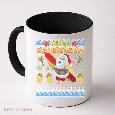 Mele Kalikimaka Santa Ugly Christmas Hawaiian Coffee Mug
