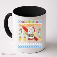 Mele Kalikimaka Santa Ugly Christmas Hawaiian Coffee Mug thumb 0