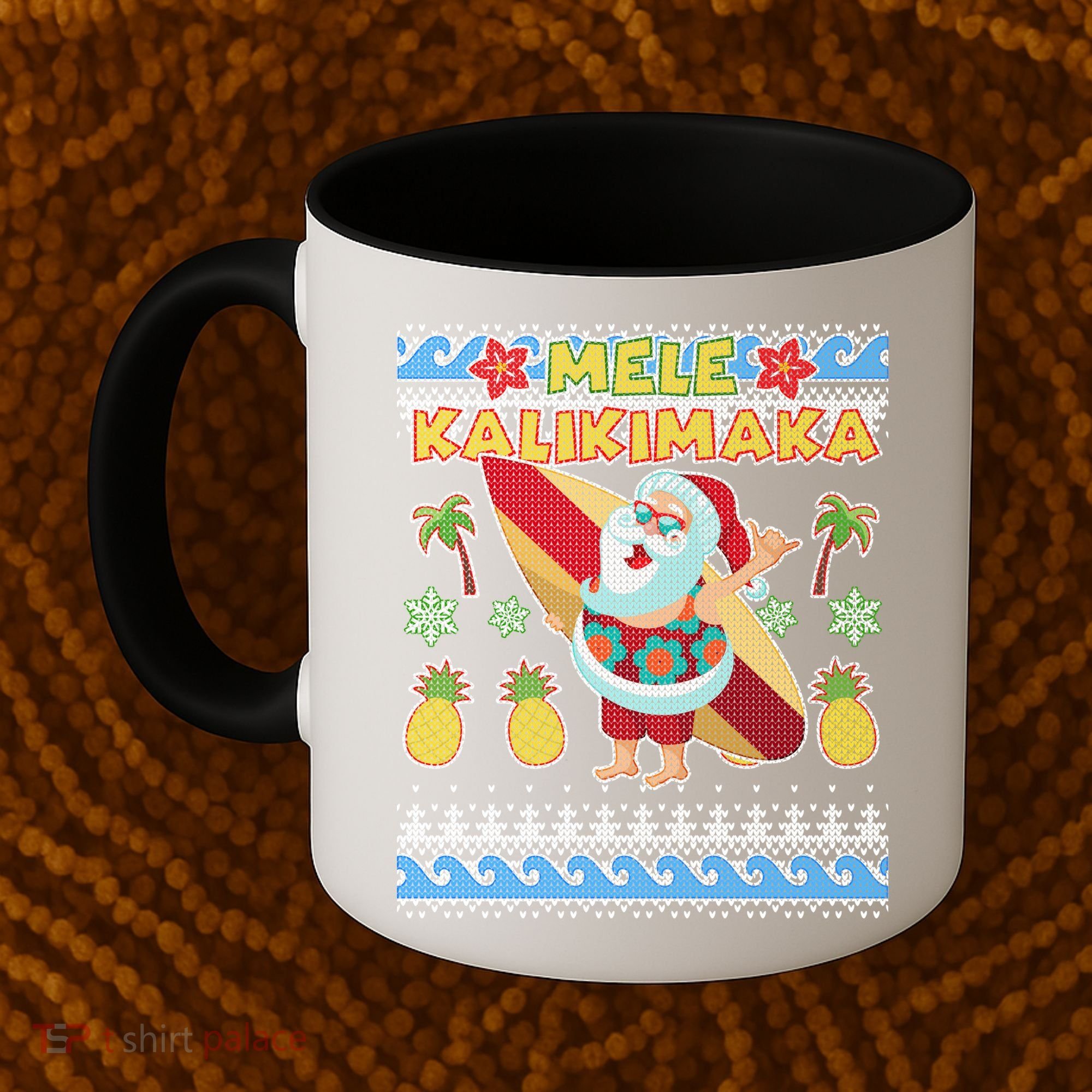Mele Kalikimaka Santa Ugly Christmas Hawaiian Coffee Mug
