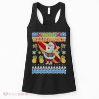 Mele Kalikimaka Santa Ugly Christmas Hawaiian Women's Tank Top thumb 0