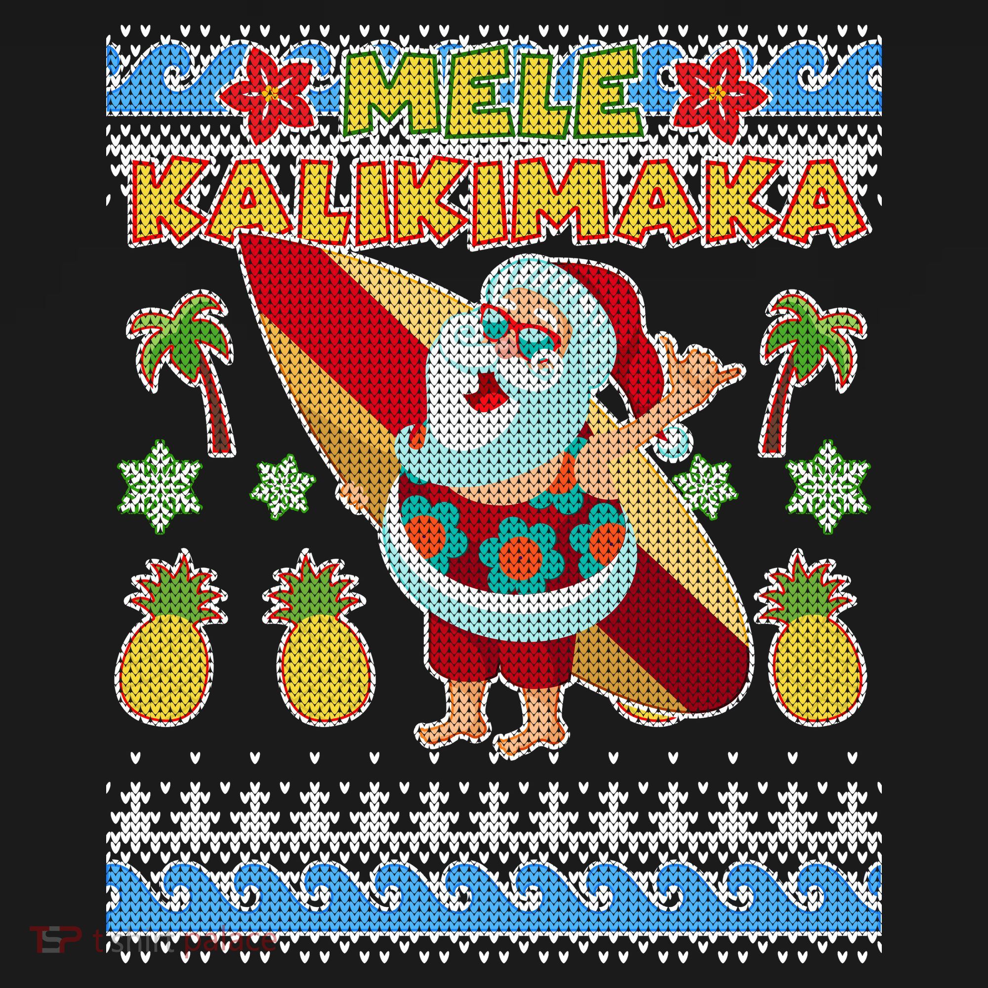 Mele Kalikimaka Santa Ugly Christmas Hawaiian Women's Tank Top