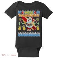 Mele Kalikimaka Santa Ugly Christmas Hawaiian Baby Bodysuit thumb 0