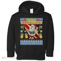 Mele Kalikimaka Santa Ugly Christmas Hawaiian Toddler Hoodie thumb 0