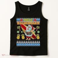 Mele Kalikimaka Santa Ugly Christmas Hawaiian Tank Top thumb 2