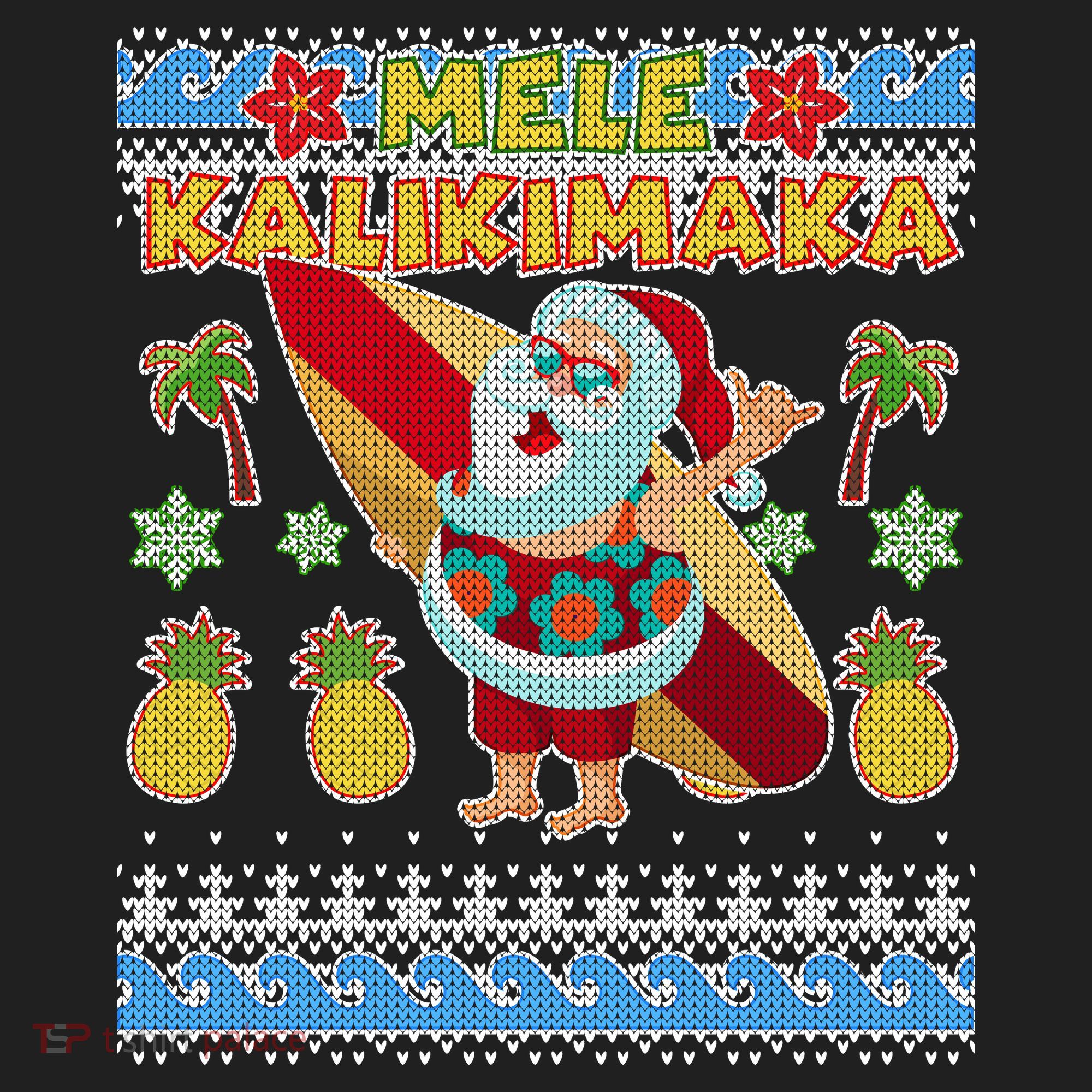 Mele Kalikimaka Santa Ugly Christmas Hawaiian Golf Towel