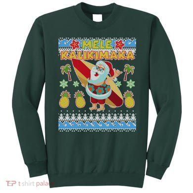 Mele Kalikimaka Santa Ugly Christmas Hawaiian Sweatshirt
