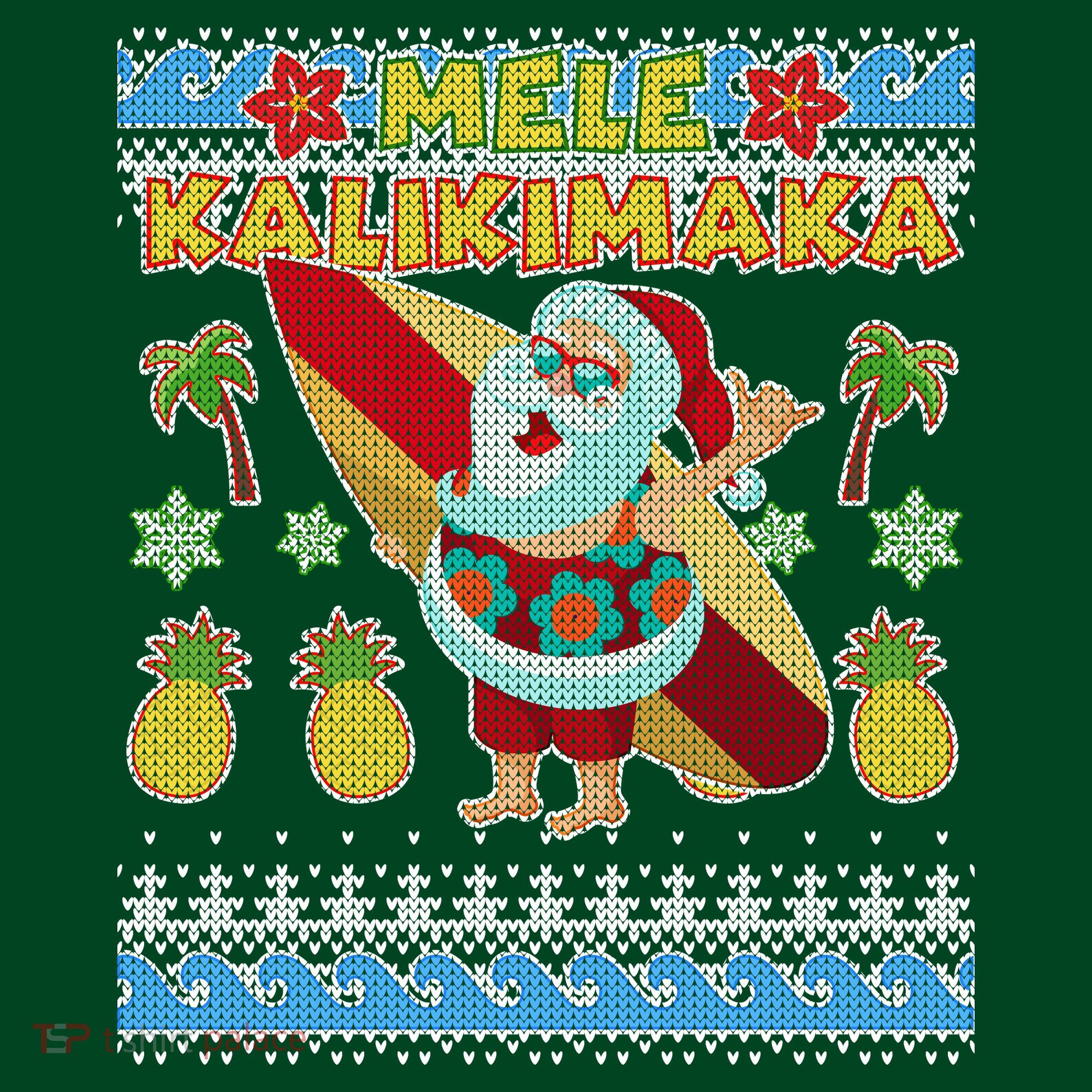 Mele Kalikimaka Santa Ugly Christmas Hawaiian Sweatshirt