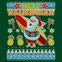 Mele Kalikimaka Santa Ugly Christmas Hawaiian T-Shirt thumb 7