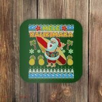 Mele Kalikimaka Santa Ugly Christmas Hawaiian Coaster thumb 0