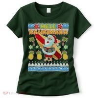 Mele Kalikimaka Santa Ugly Christmas Hawaiian Women's T-Shirt thumb 0