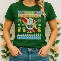 Mele Kalikimaka Santa Ugly Christmas Hawaiian Women's T-Shirt thumb 2