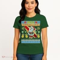 Mele Kalikimaka Santa Ugly Christmas Hawaiian Women's T-Shirt thumb 4