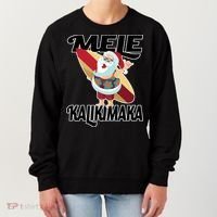 Mele Kalikimaka Surfing Santa Christmas Women's Sweatshirt thumb 0