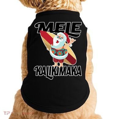 Mele Kalikimaka Surfing Santa Christmas Doggie Tank
