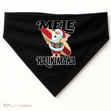 Mele Kalikimaka Surfing Santa Christmas USA-Made Doggie Bandana