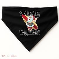 Mele Kalikimaka Surfing Santa Christmas USA-Made Doggie Bandana thumb 0