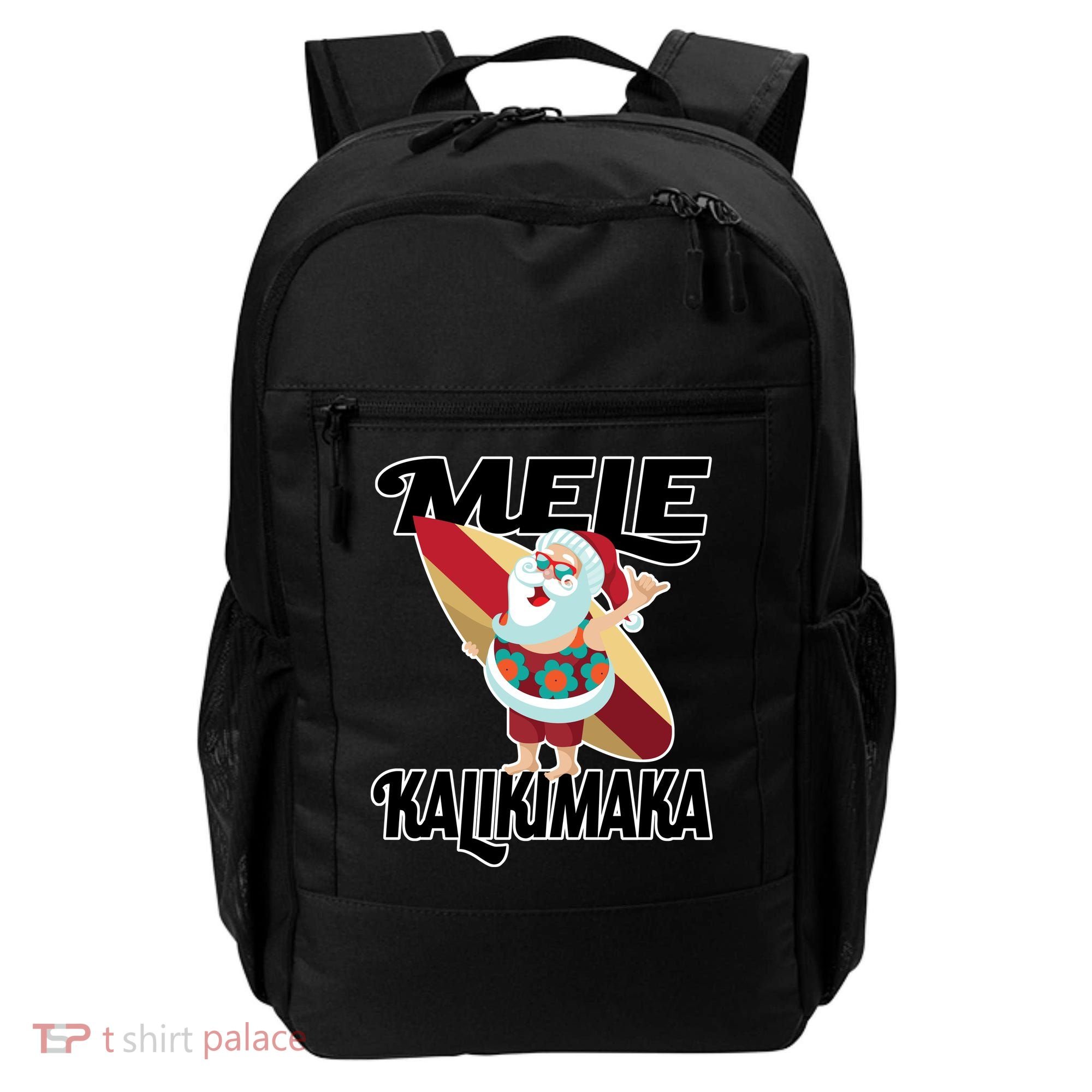 Mele Kalikimaka Surfing Santa Christmas Backpack