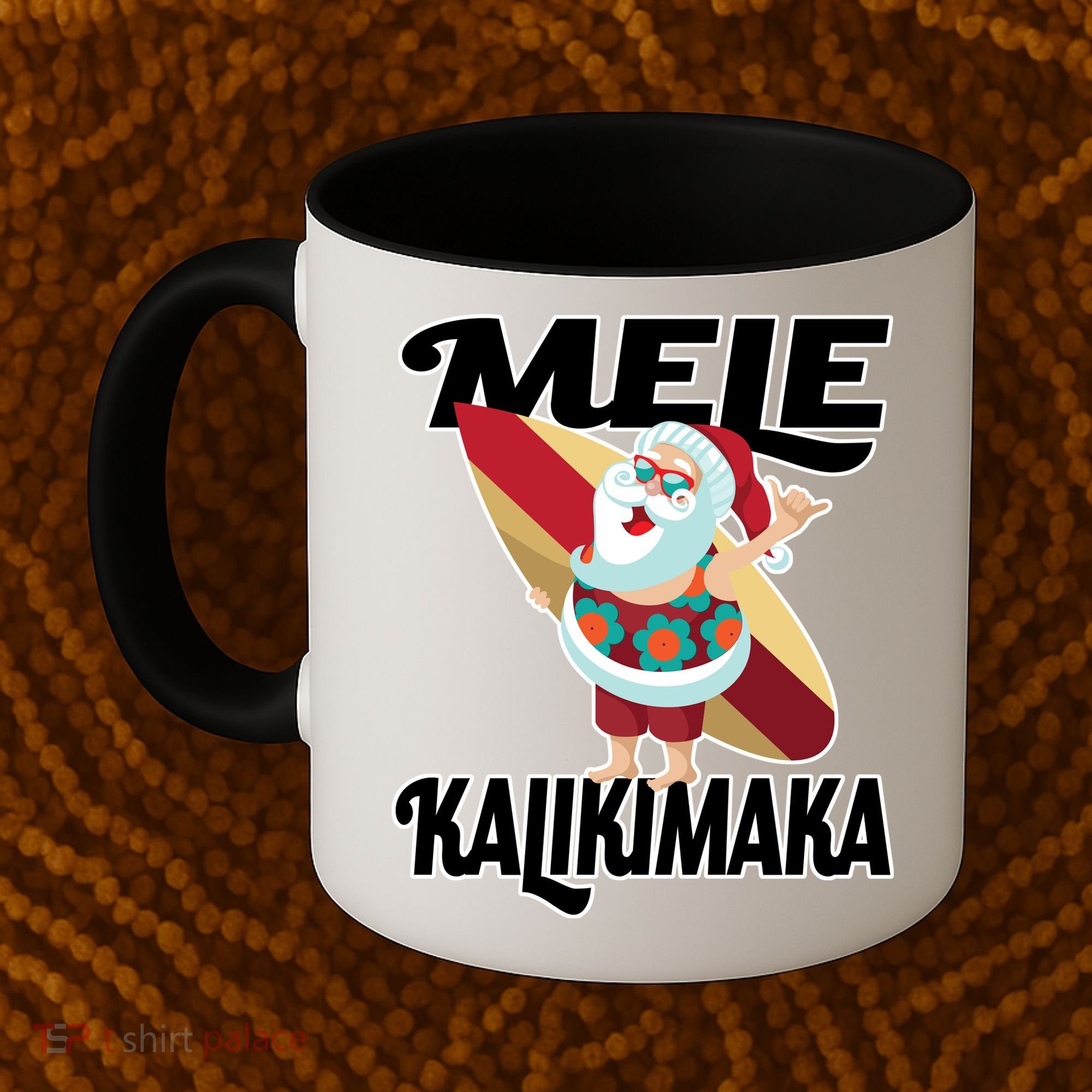 Mele Kalikimaka Surfing Santa Christmas Coffee Mug