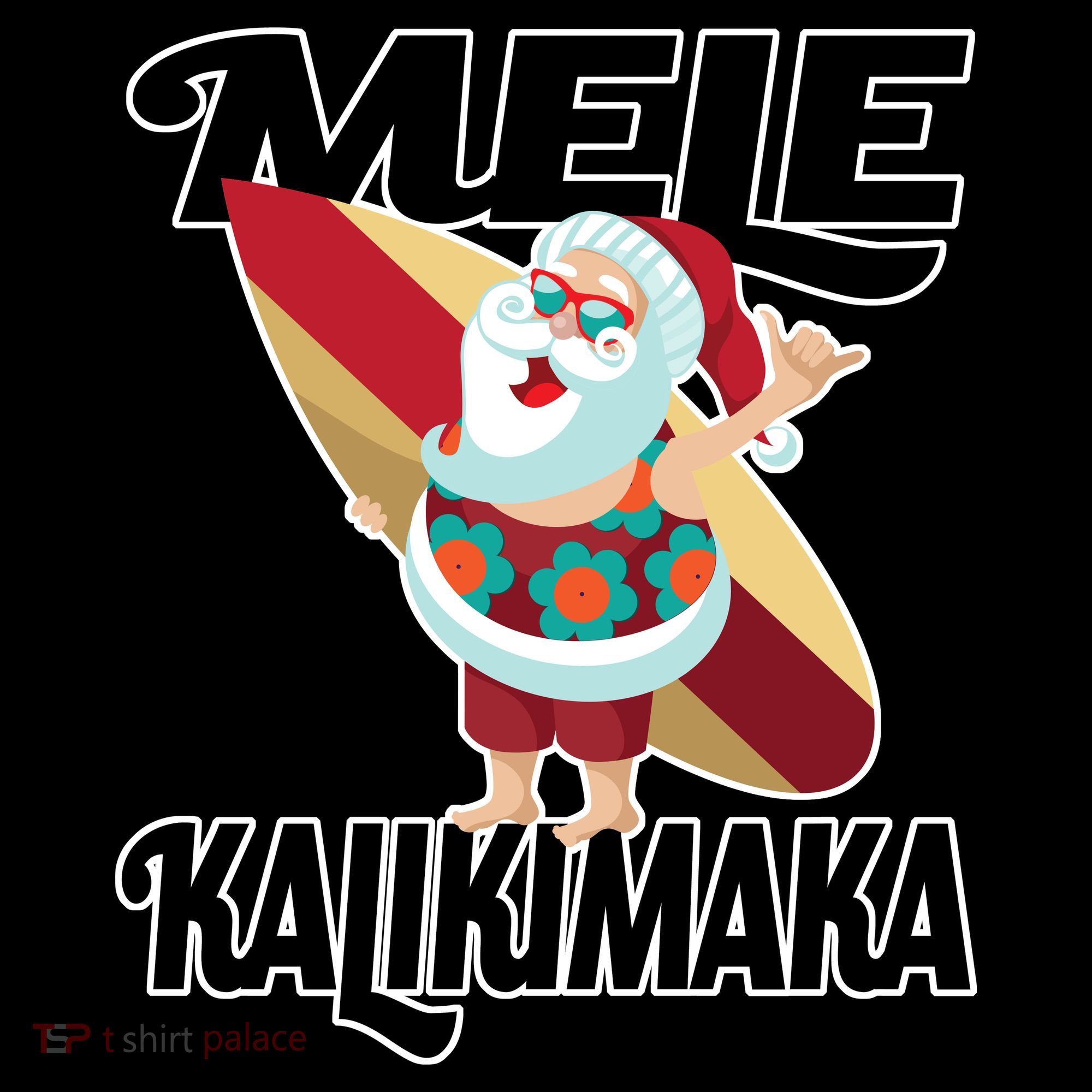Mele Kalikimaka Surfing Santa Christmas Women's Hoodie