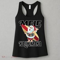 Mele Kalikimaka Surfing Santa Christmas Women's Tank Top thumb 3