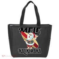 Mele Kalikimaka Surfing Santa Christmas Tote Bag thumb 0