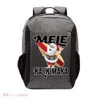 Mele Kalikimaka Surfing Santa Christmas Vector Backpack thumb 0