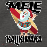Mele Kalikimaka Surfing Santa Christmas Vector Backpack thumb 2