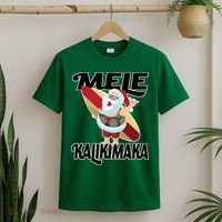 Mele Kalikimaka Surfing Santa Christmas T-Shirt thumb 2