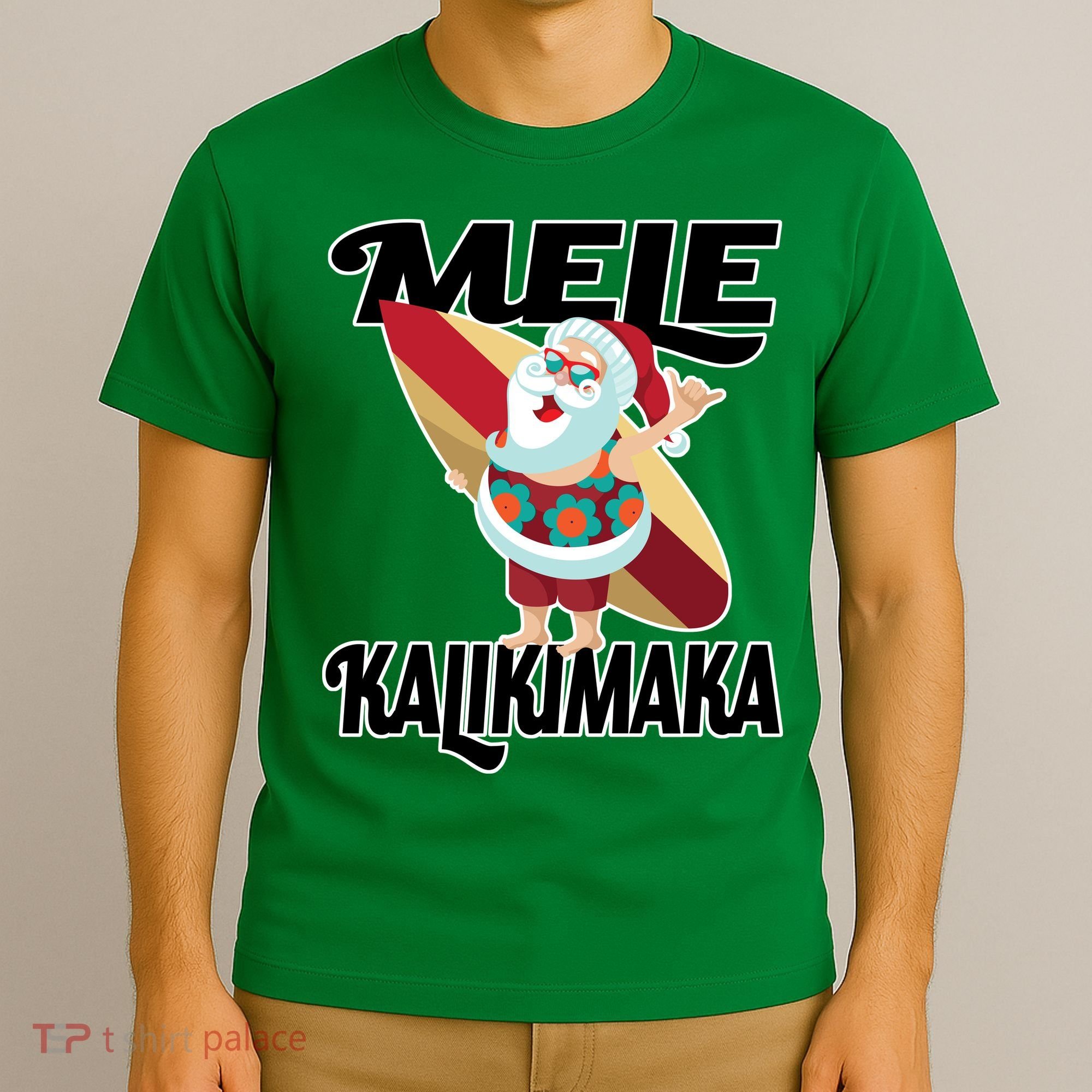 Mele Kalikimaka Surfing Santa Christmas T-Shirt