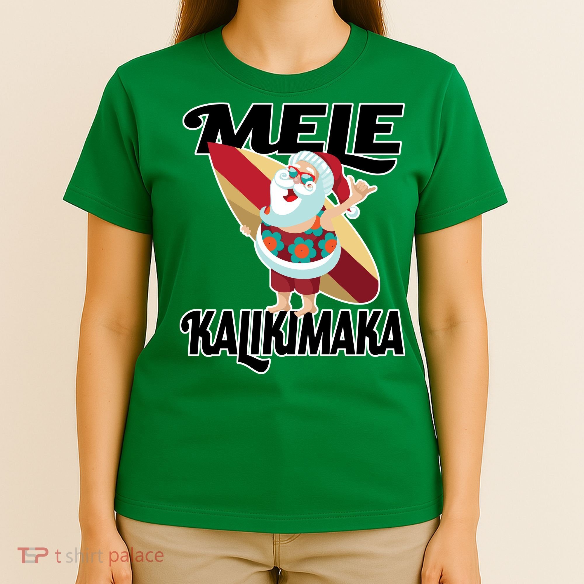 Mele Kalikimaka Surfing Santa Christmas T-Shirt