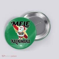 Mele Kalikimaka Surfing Santa Christmas Button thumb 0