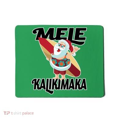Mele Kalikimaka Surfing Santa Christmas Mousepad
