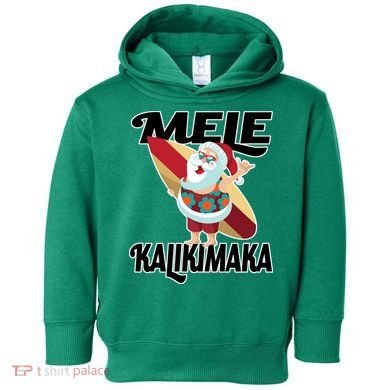 Mele Kalikimaka Surfing Santa Christmas Toddler Hoodie
