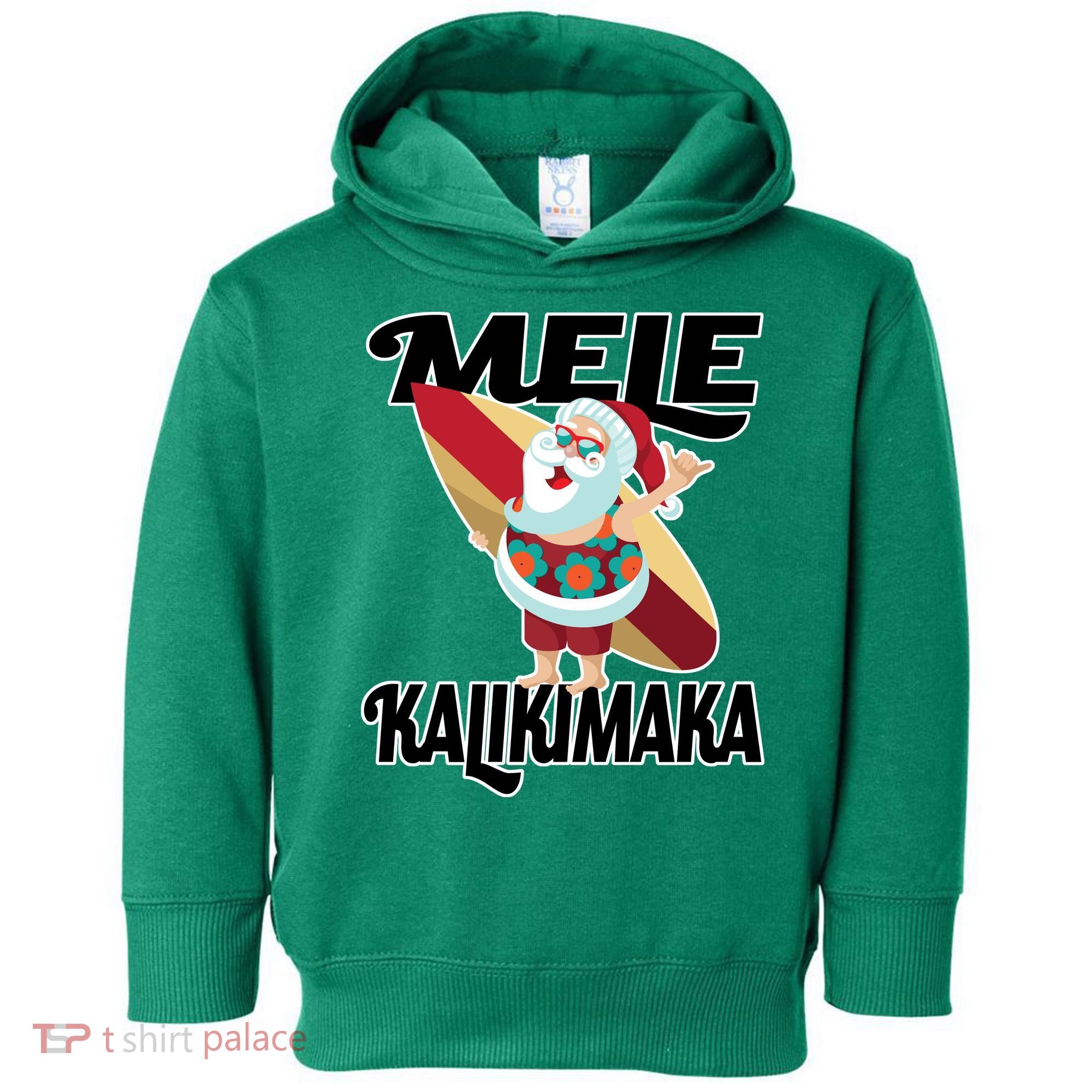 Mele Kalikimaka Surfing Santa Christmas Toddler Hoodie
