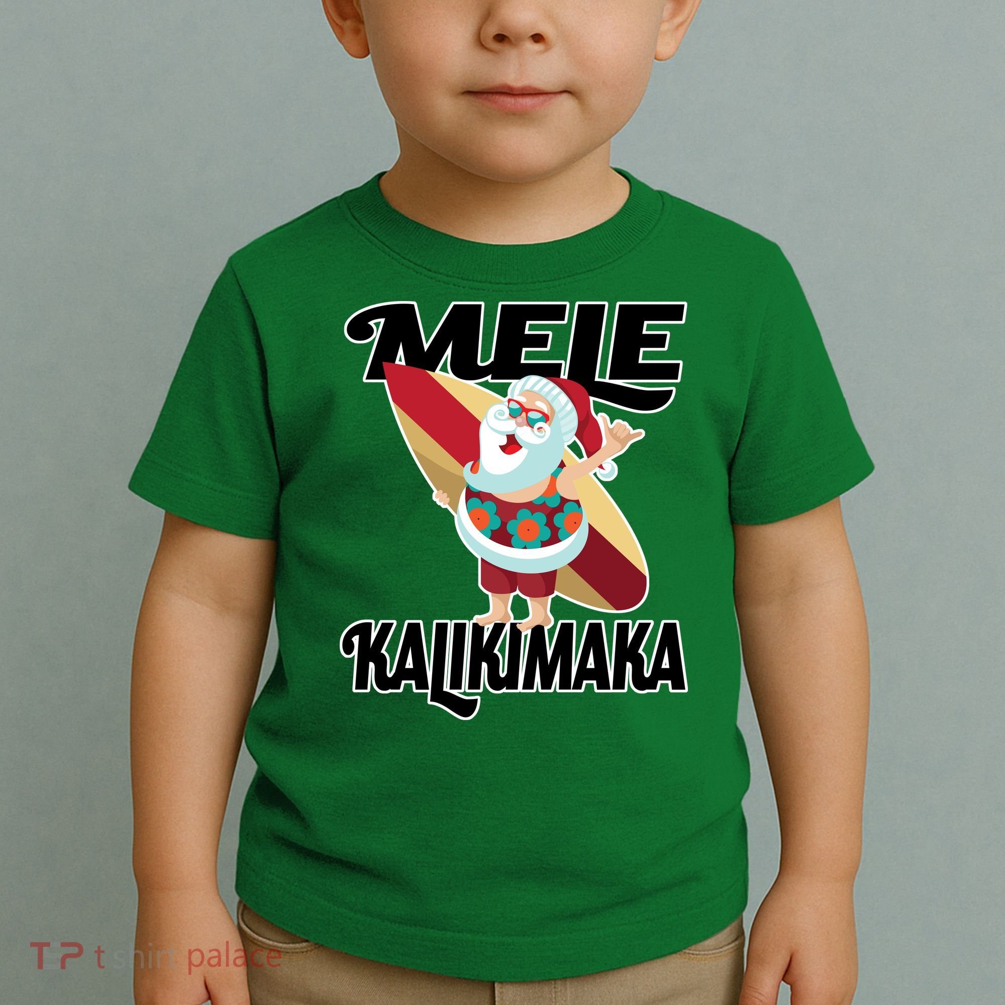Mele Kalikimaka Surfing Santa Christmas Toddler T-Shirt
