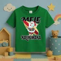 Mele Kalikimaka Surfing Santa Christmas Toddler T-Shirt thumb 3
