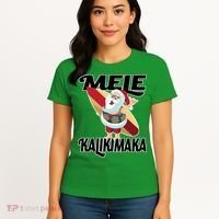 Mele Kalikimaka Surfing Santa Christmas Women's T-Shirt thumb 4