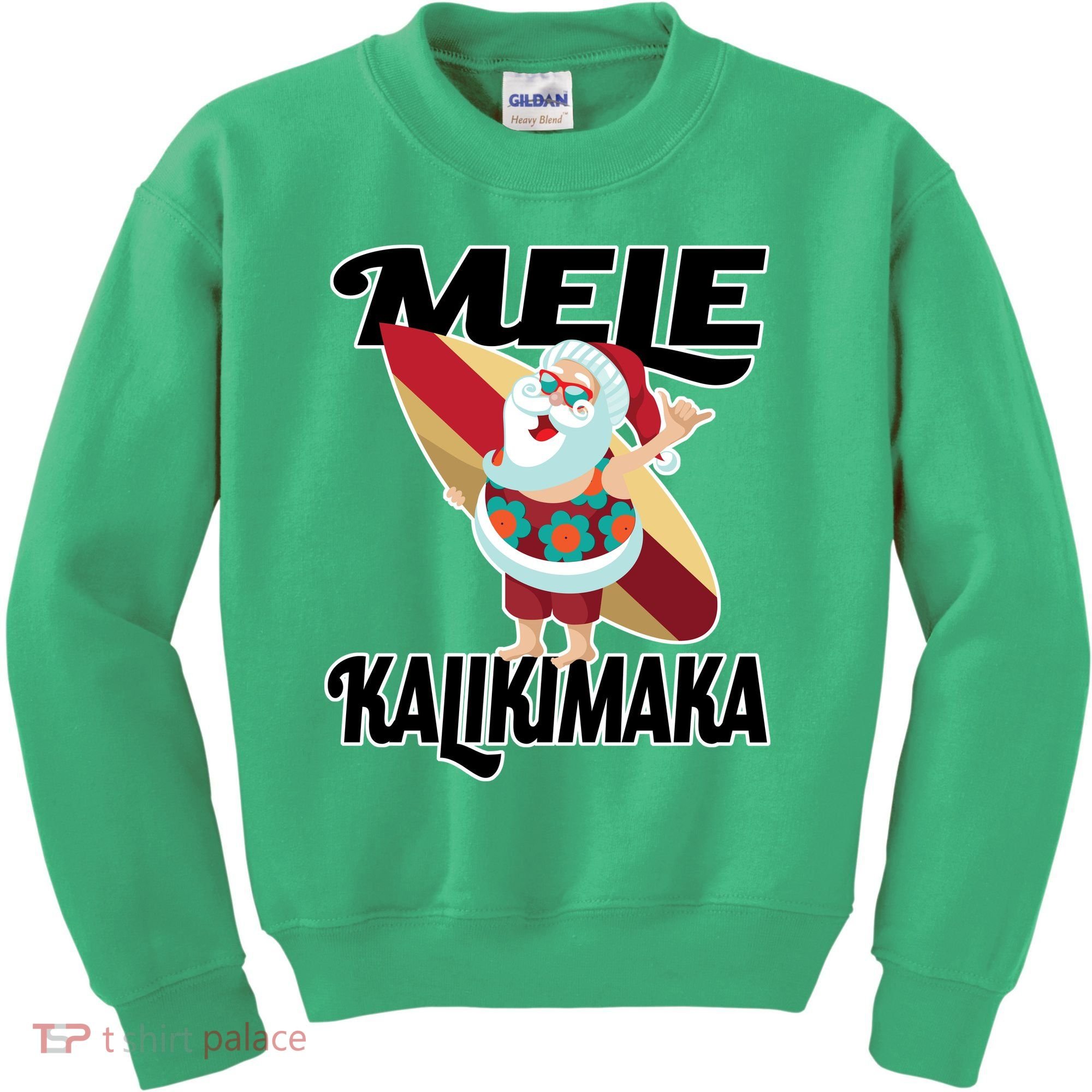 Mele Kalikimaka Surfing Santa Christmas Kids Sweatshirt