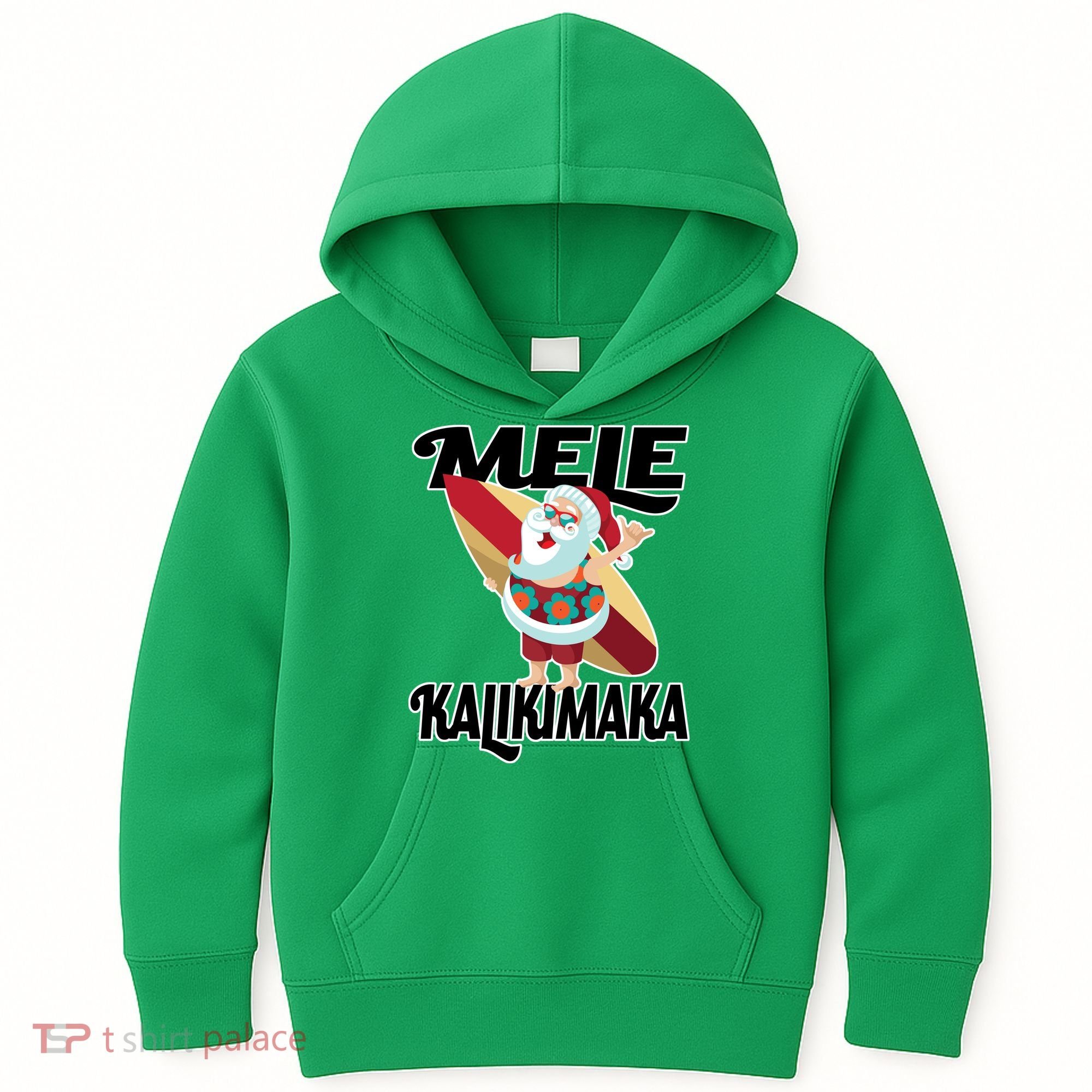 Mele Kalikimaka Surfing Santa Christmas Kids Hoodie