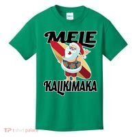 Mele Kalikimaka Surfing Santa Christmas Kids T-Shirt thumb 0