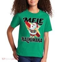 Mele Kalikimaka Surfing Santa Christmas Kids T-Shirt thumb 2