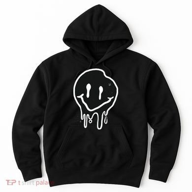 Melting Black And White Smile Face Hoodie