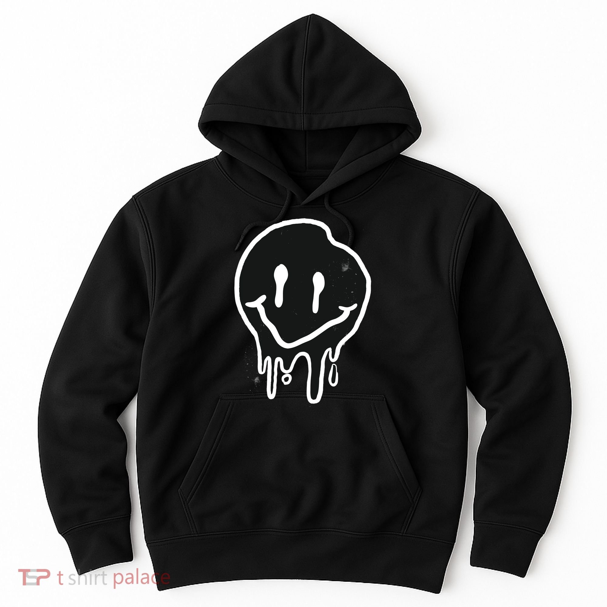 Melting Black And White Smile Face Hoodie
