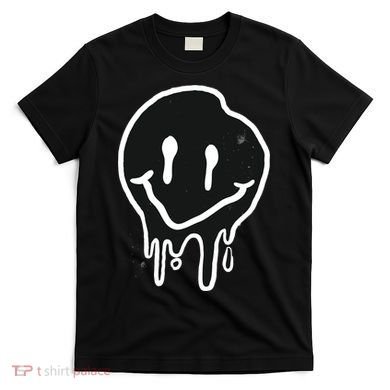 Melting Black And White Smile Face T-Shirt